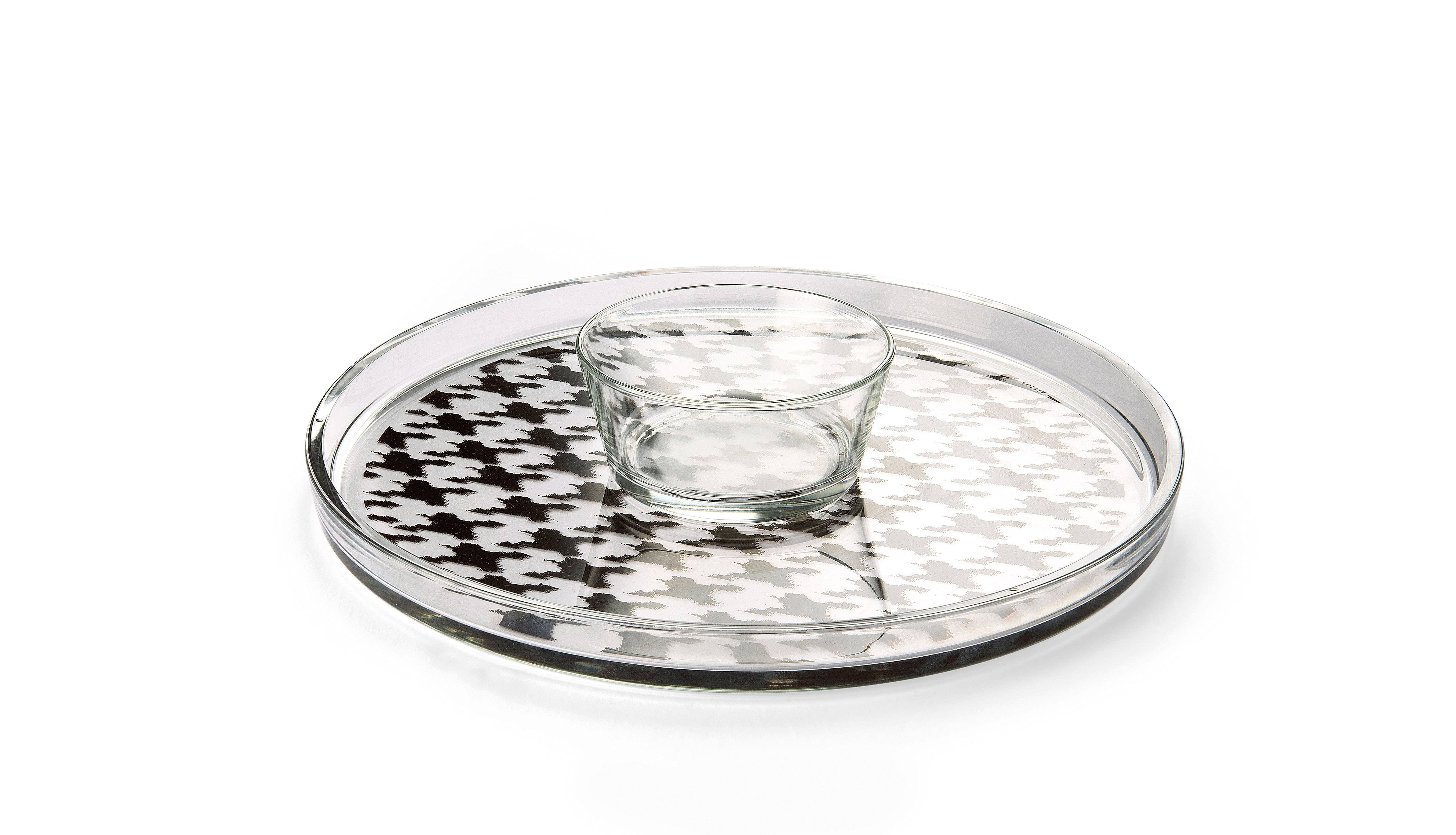 Arbiter - Wholesale Cake Stand - Egizia Pied De Poule (Hound's Tooth) Gold Footed Cake Plate1