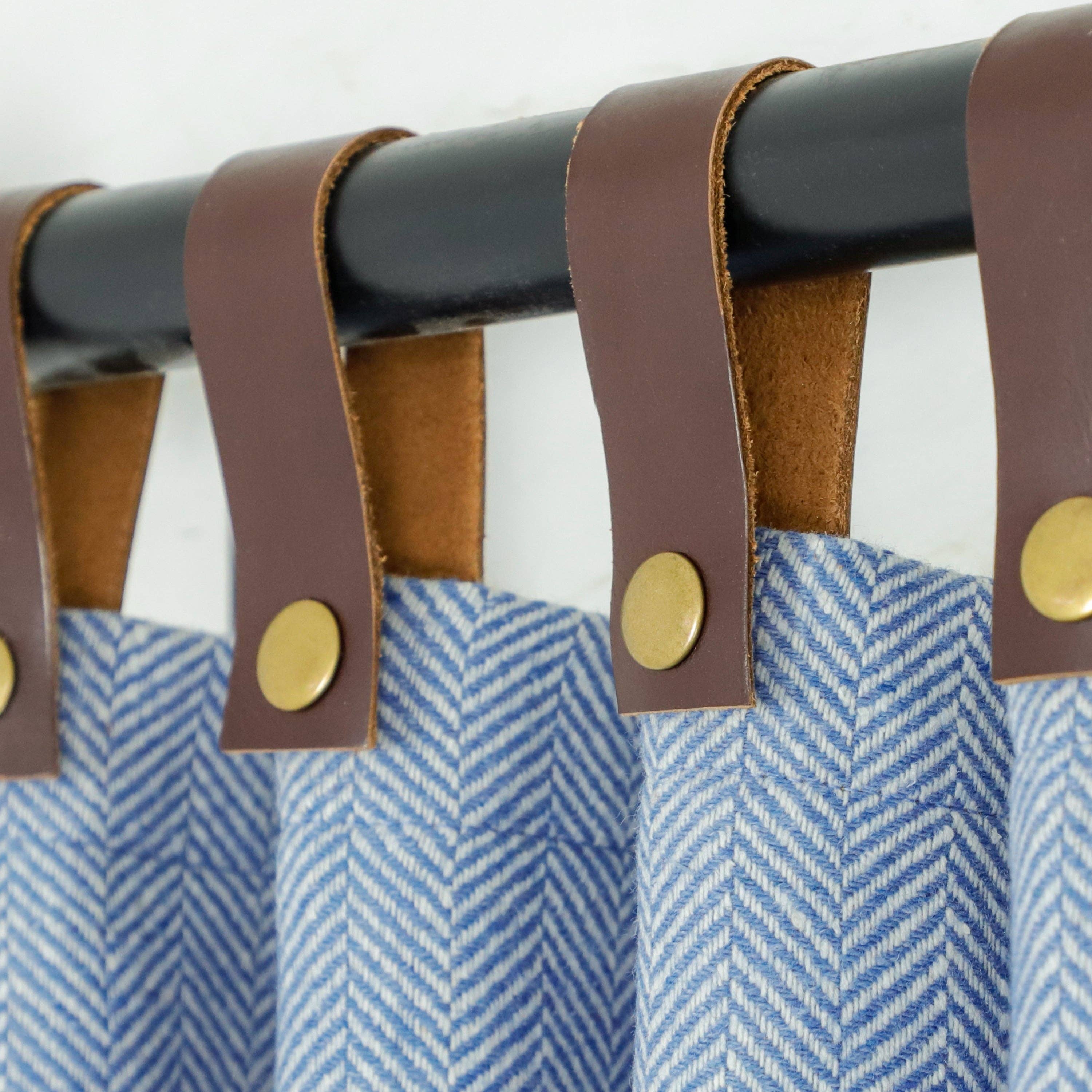 Amore Beauté - Vente Rideaux - Rideaux en laine sur mesure - Doubles couches thermiques, panneaux de fenêtre isolés, rideaux de luxe faits à la main avec languettes en cuir et boutons-pression3