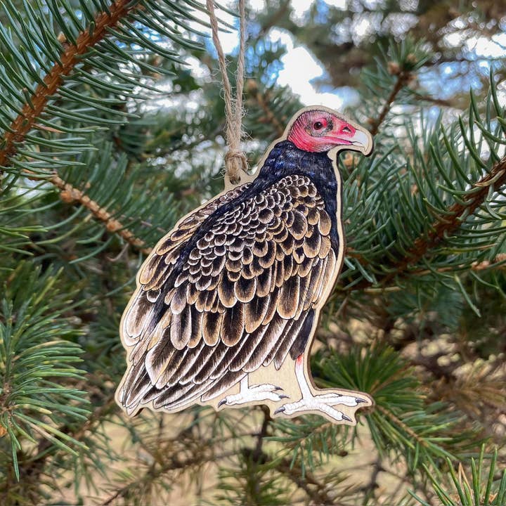 Allison Stoiser Art - Wholesale Ornament - Turkey Vulture Wood Print Christmas Ornament
