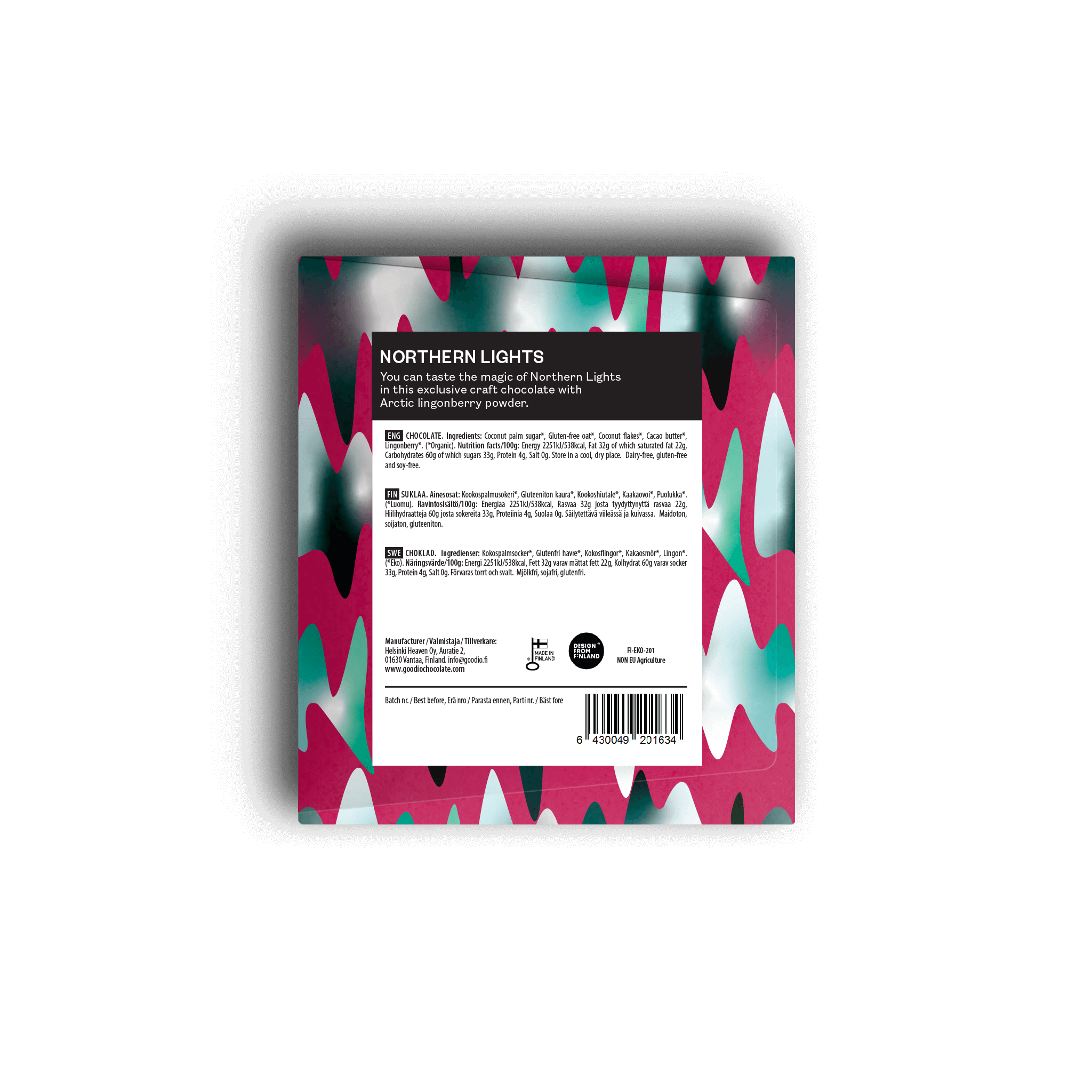 Goodio Chocolate - Wholesale Chocoladereep - Noorderlicht chocolade1