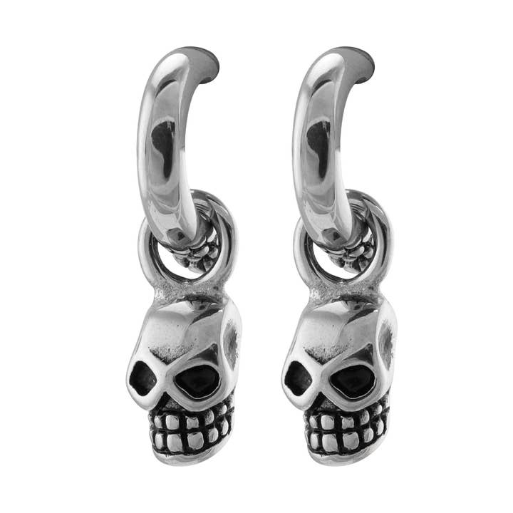 Stainless Steel Gothic Skull Earrings for wholesale by WJW