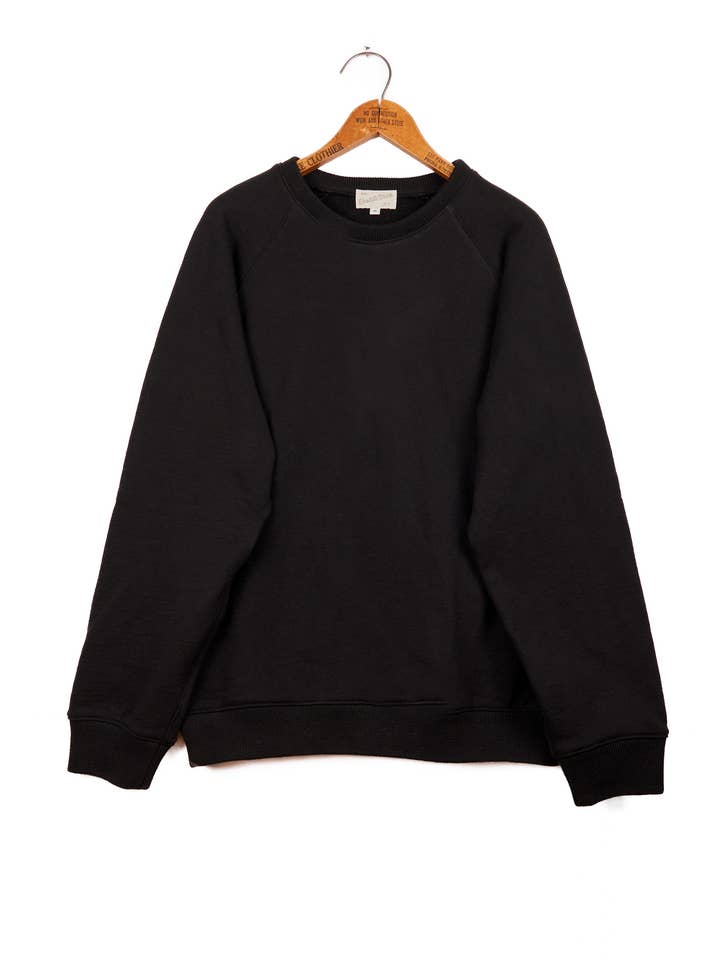 Upstate Stock - Wholesale Sweatshirt - Unisex - Amagansett Beach Upcycled Terry Cotton Sweater - Black