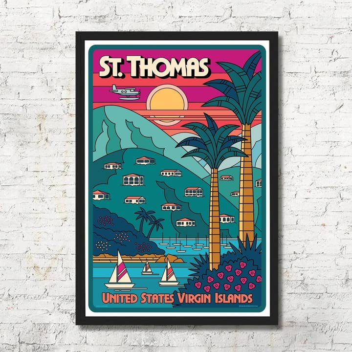 St. Thomas Virgin Islands Art Print Poster for wholesale by Red Robot Design & Illustration