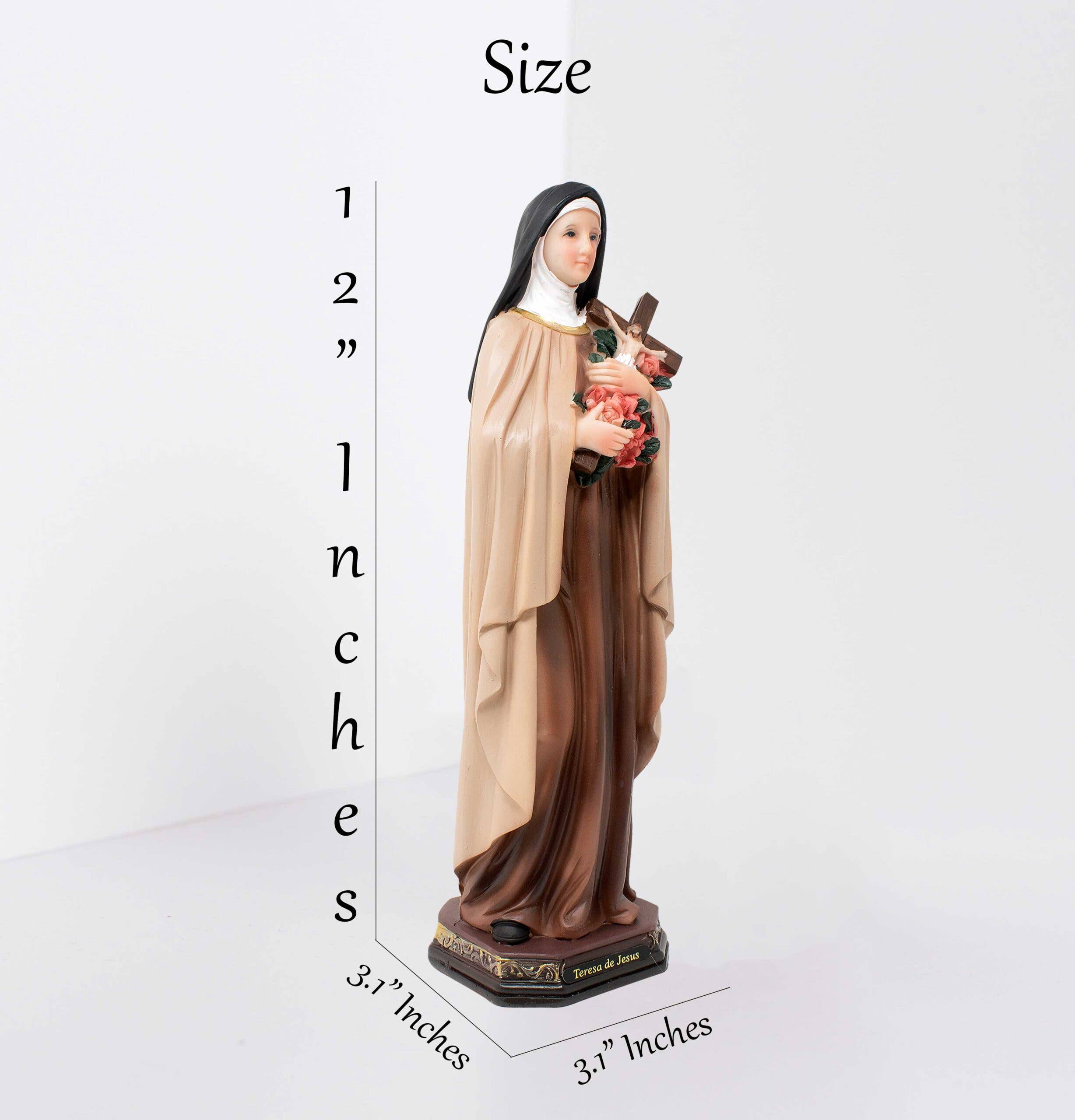 mrcjsales - Wholesale Sculpture - MrcjSales - Teresa of Jesus Resin Statue | Multiple Sizes for Church & Home | Durable & Realistic | Spanish Name | Ideal for Decor, Gifts, Prayers2