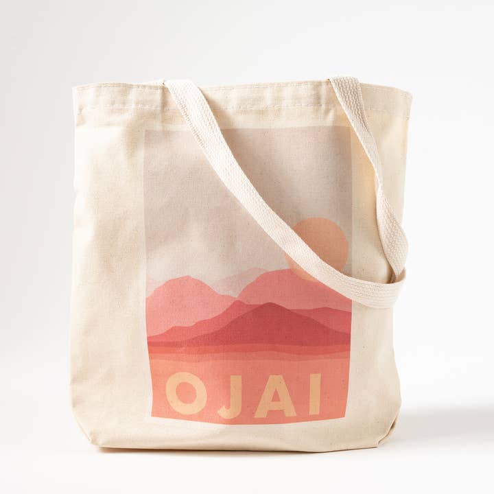 Ojai Pink Moment Canvas Tote for wholesale by Santa Barbara Company