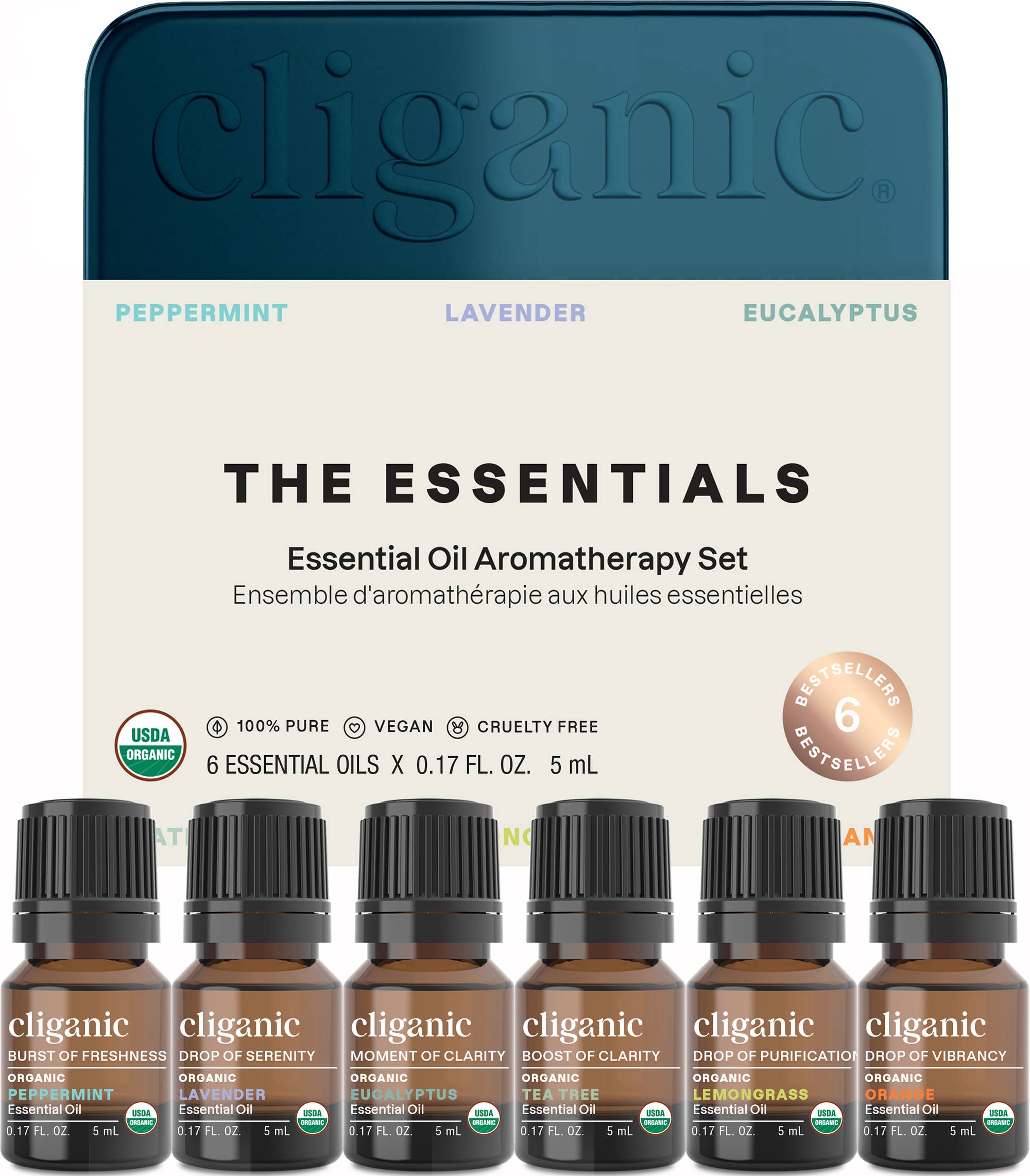 Cliganic - Wholesale Essential Oil - Essential Oils Set - Organic Aromatherapy Set (5ml)0