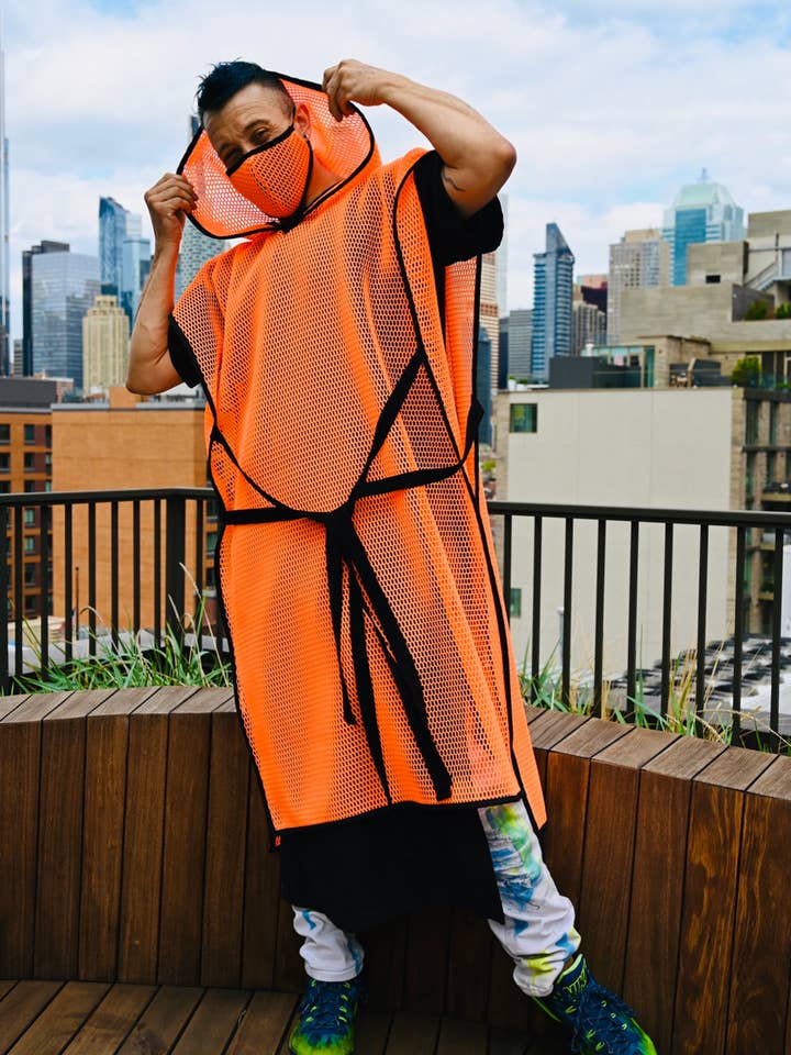 Orangefarbene Waben-Tunika für den Großhandel von BoiPKG