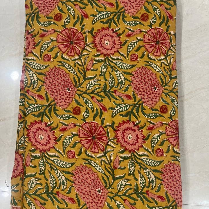 Homesoul - Wholesale Fabric - Christine Floral Handprinted Fabric 10 mts