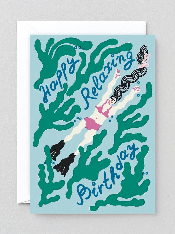 Happy Relaxing Birthday Greetings Card for wholesale by Wrap (US duties paid)