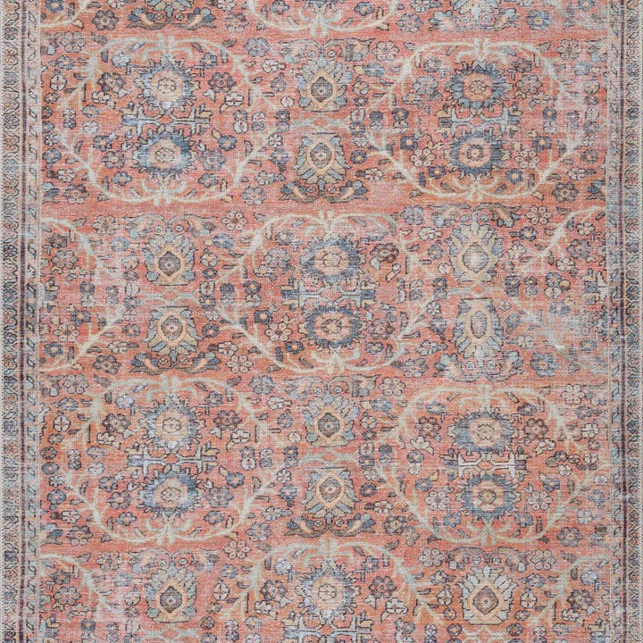 Urpi Rose & Blue Washable Area Rug - Clearance for wholesale by Eastern Woven