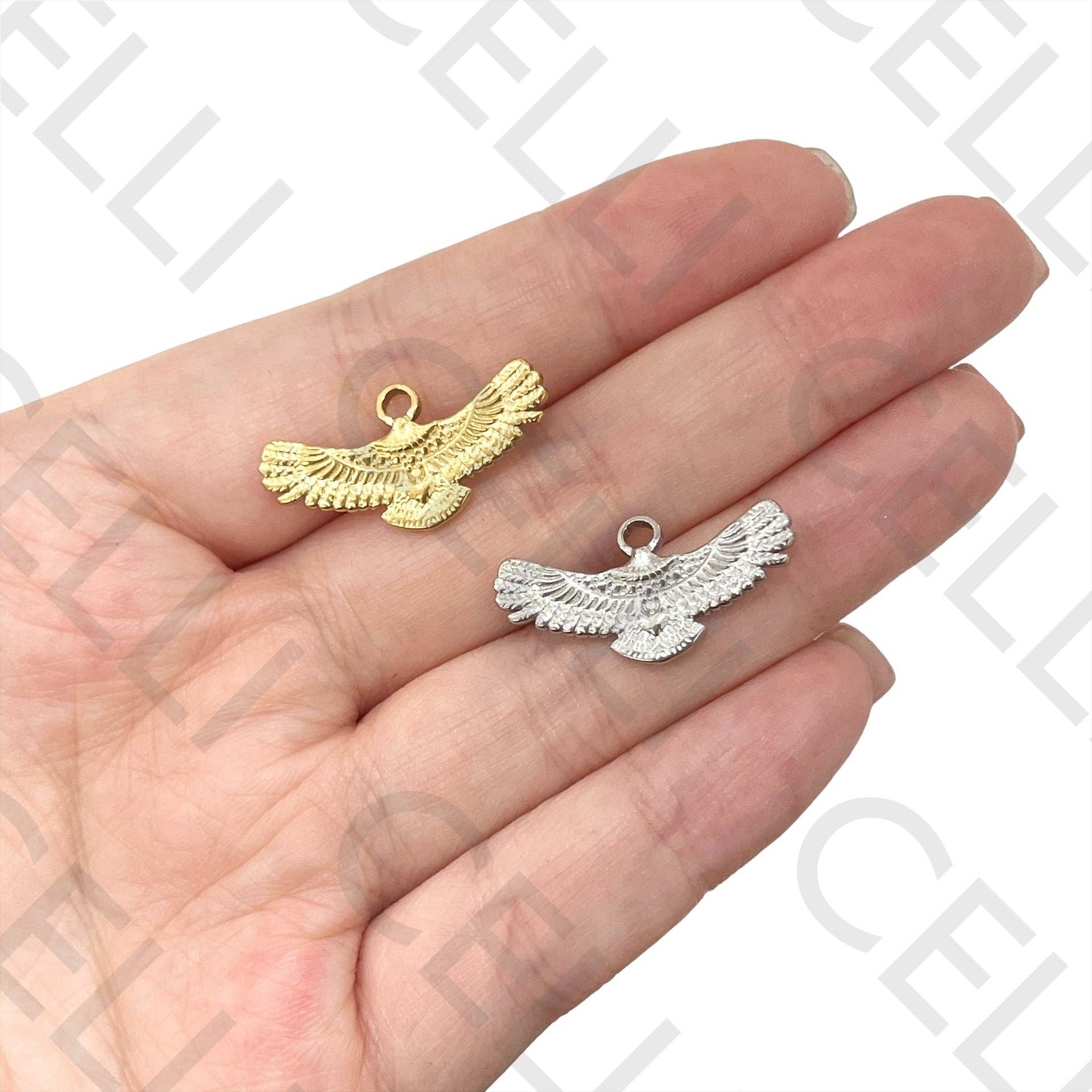 Celli Biju – wholesale Pendant/charm necklace – Steel Medal - eagle0