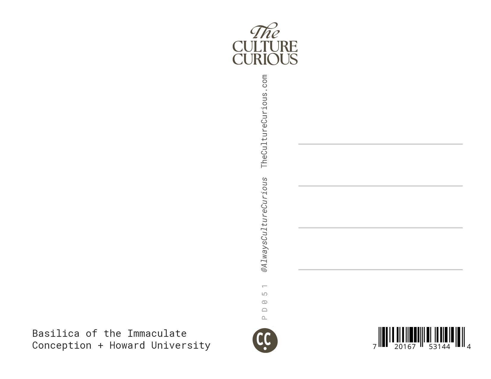 The Culture Curious - Wholesale Postcard - Basilica of the Immaculate Conception & Howard University5