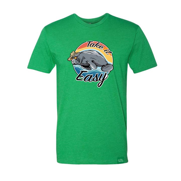 Take It Easy Manatee T-Shirt for wholesale by Wild Tribute