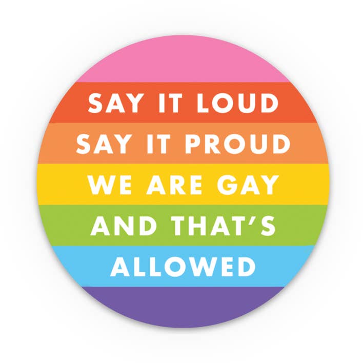The Little Gay Shop – wholesale Sticker – Say It Loud Say It Proud Round Sticker0