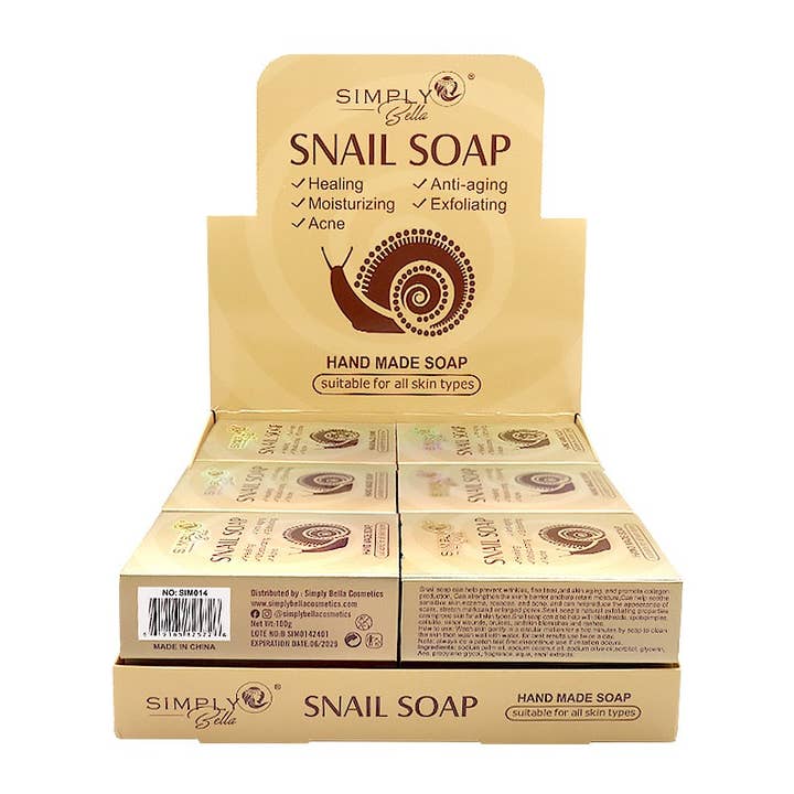 PINEAPPLE Beauty - Wholesale Bar Soap - Simply Bella SIM014 Snail Soap - 12 pcs