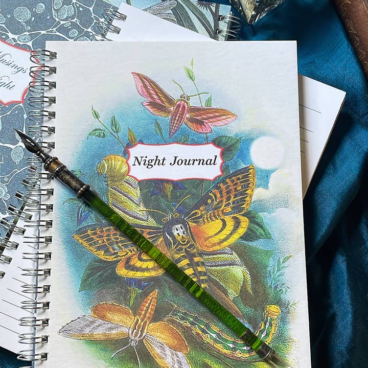 Ivory Tower Studios - Wholesale Journal/Diary - Night Journal Spiral Bound Lined Paper—Moths in Moonlight7