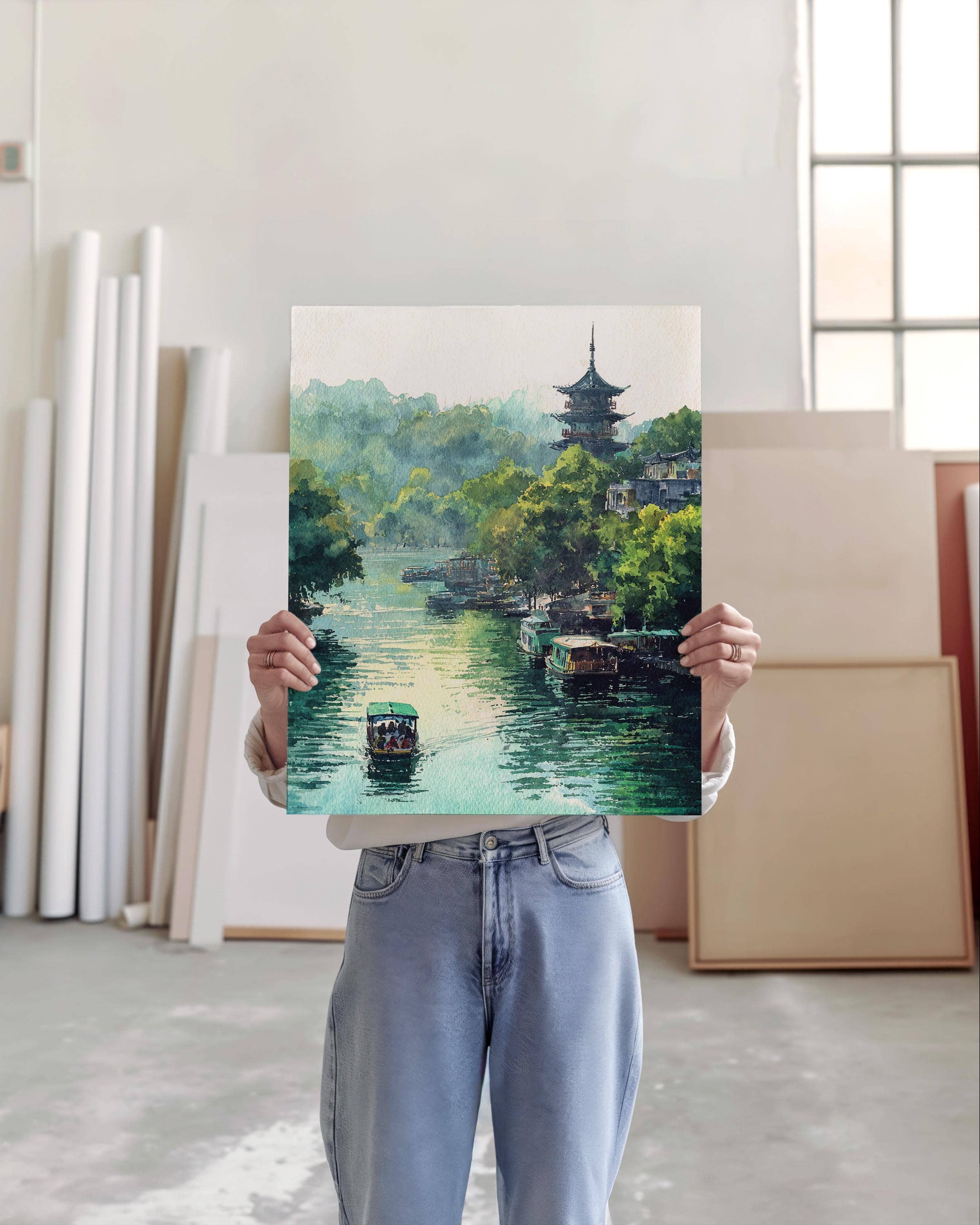 Premium Travel Art - Wholesale Art Print - Hangzhou China Watercolor Art Hangzhou Travel Print Hangzhou China Artwork Hangzhou Decor China Wall Art5