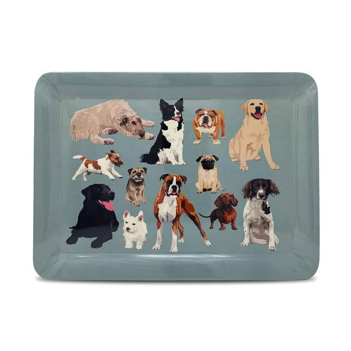 Dog Patterned Tray for wholesale by Leslie Gerry