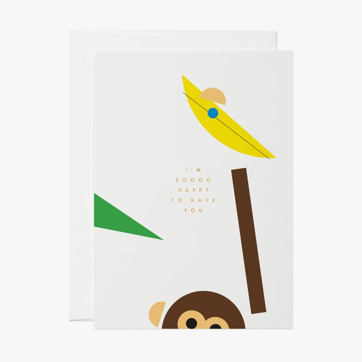 banana love – greeting card, friendship, mothers day, love for wholesale by thie studios