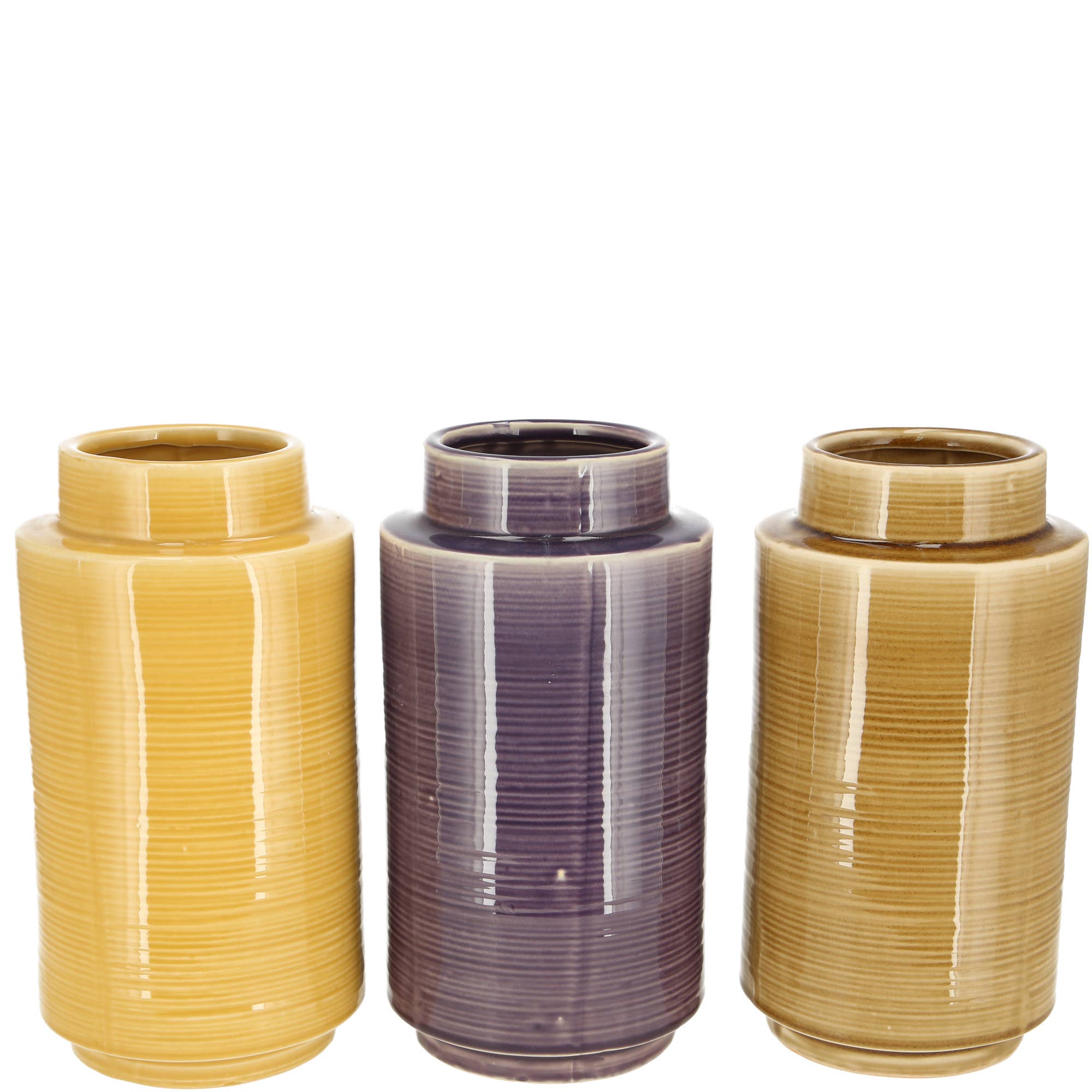 Vosteen – Großhandel Vasen – Keramik Vase Chloe Honig/Beere/Ocker D14.5 H27.5 Ö8.5cm0