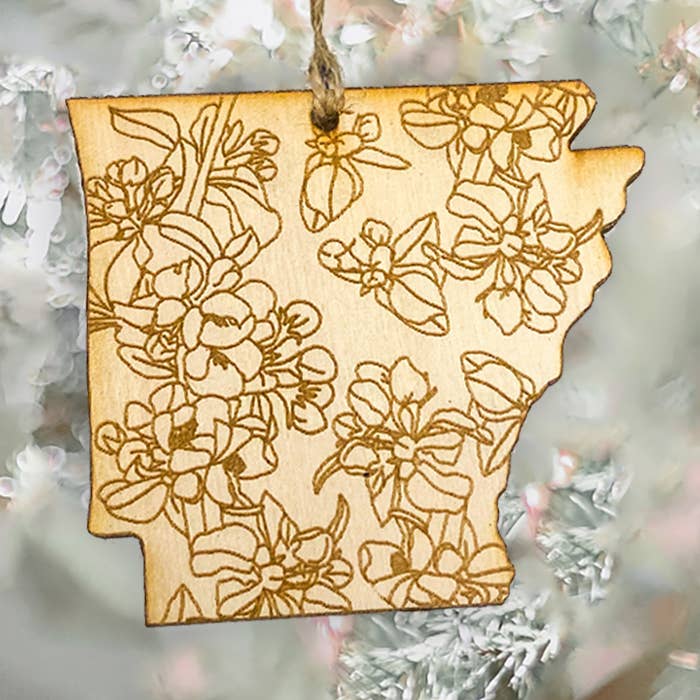 Arkansas State Blomst Ornament for engroshandel hos Two Peas Paper Co.