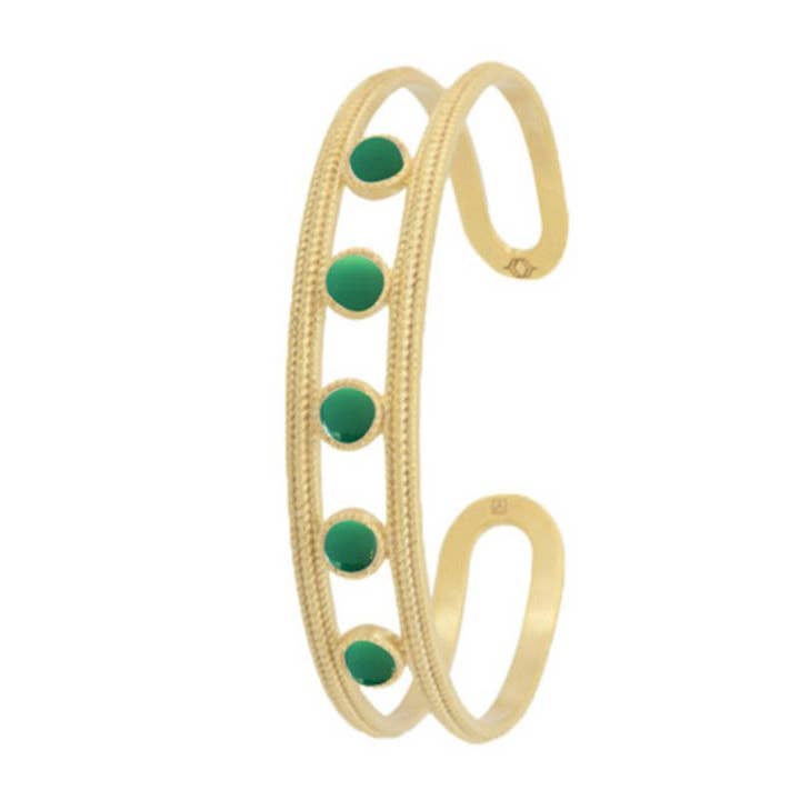 CONSTANCE APHRODITE SAMLING grön agat pläterad armring för wholesale av Collection Constance