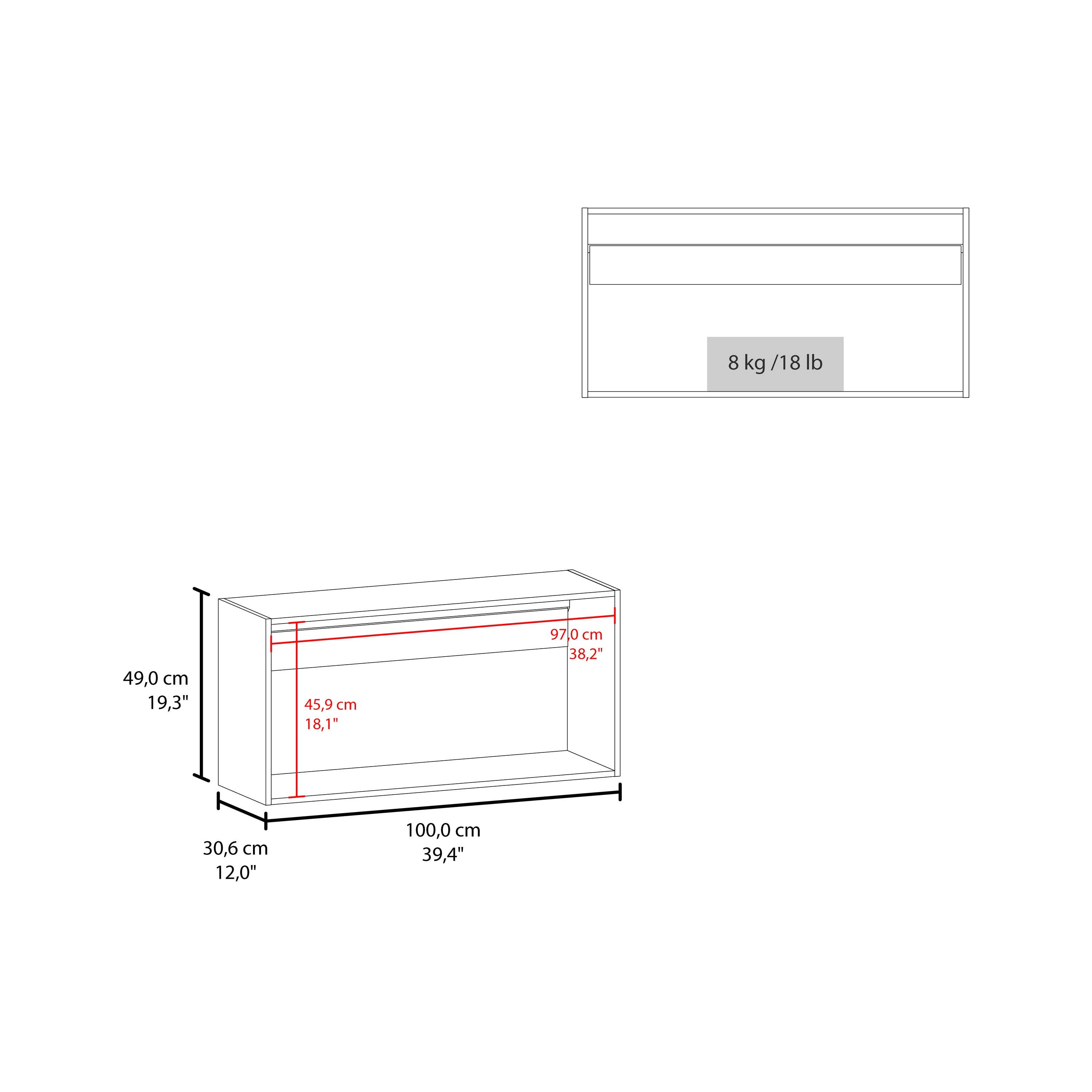 TUHOME FURNITURE – wholesale Skåp – Väggskåp Zürich, Två Dörrar, Stor Låda6