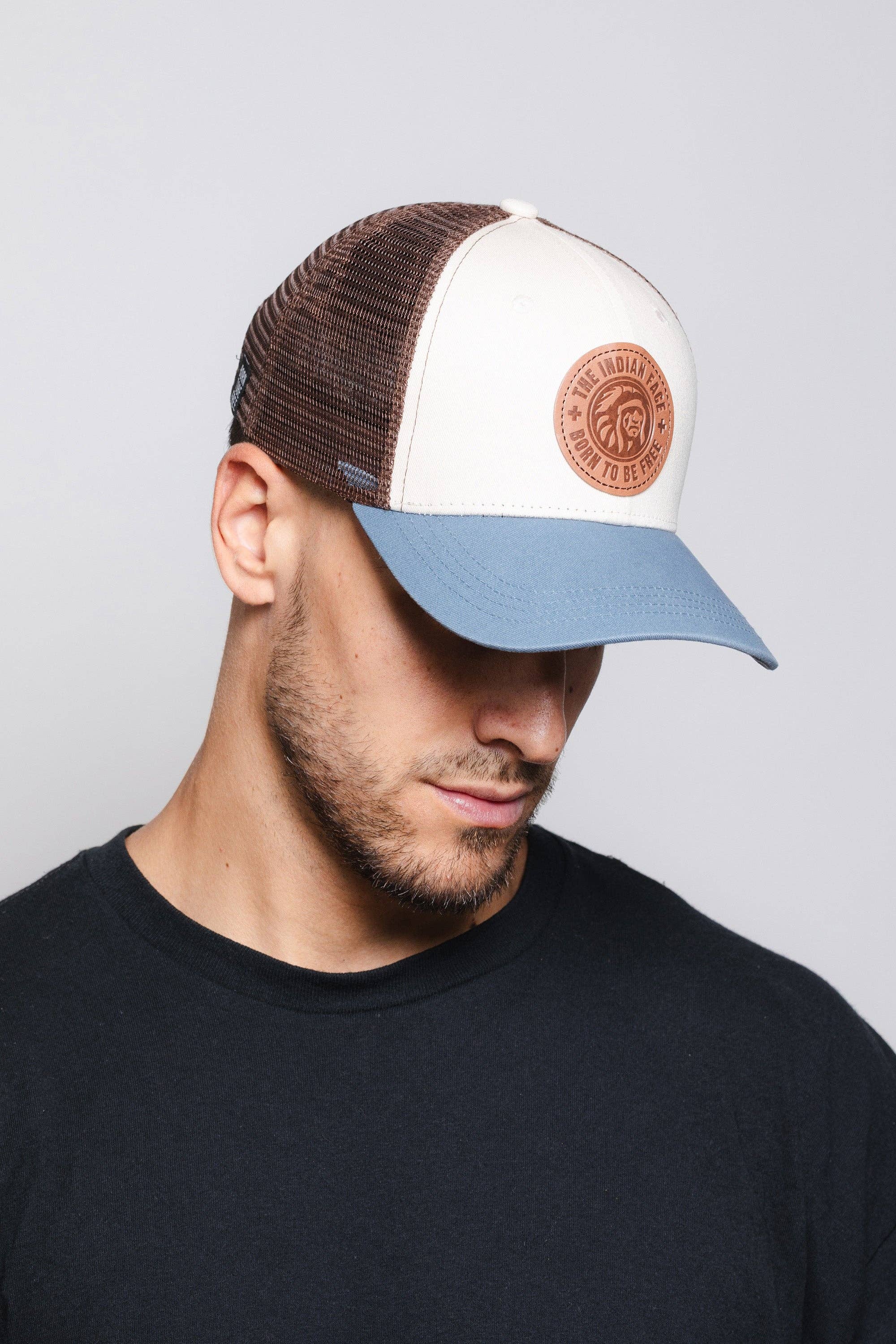 Indicom Brands - Wholesale Trucker Hat - Unisex - Born to be Free Beige / Blue6