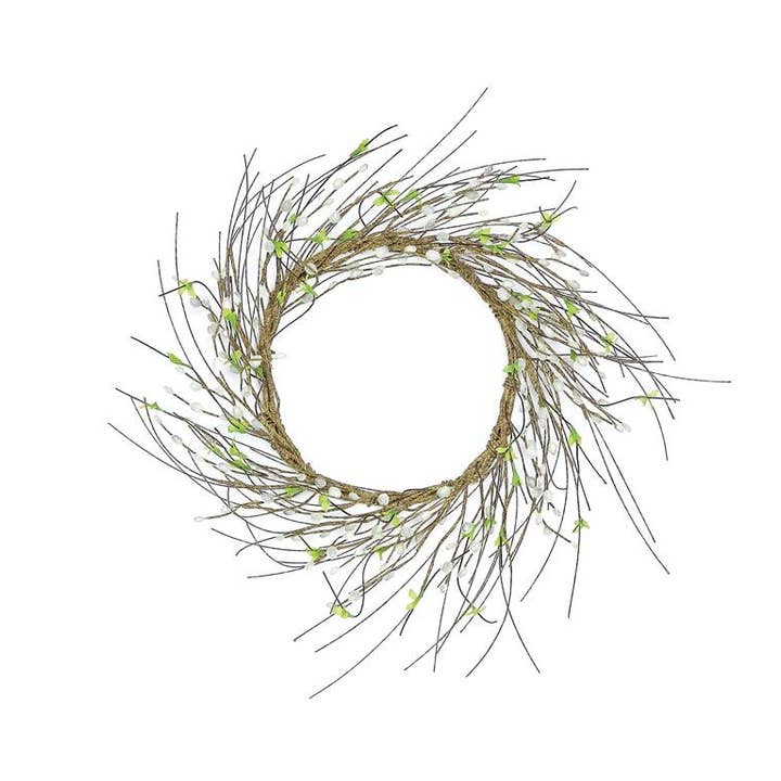 Select Artificials, Inc. - Wholesale Wreath - Pussy Willow Wreath, 28", Natural
