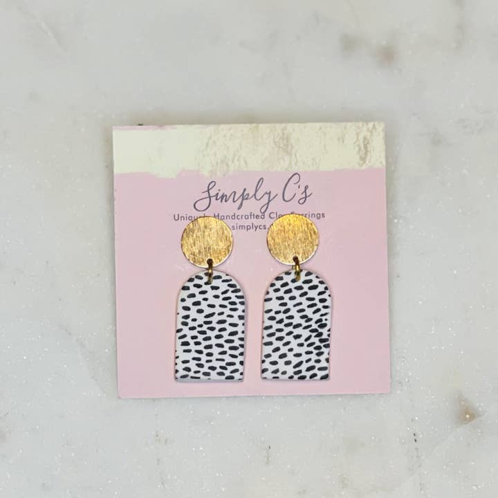 Simply C's - Wholesale Stud/Post Earrings - Gold Dot - Polymer Clay Earrings2