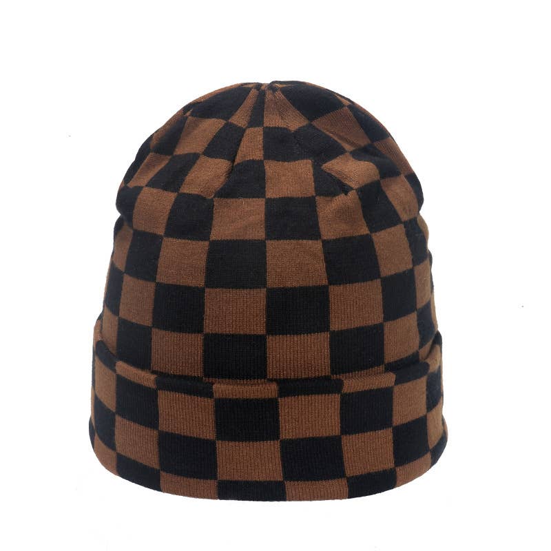 Comely Fashion - Wholesale Beanie - Women's - Checked Plaid Pattern Knitting Beanie Hat1