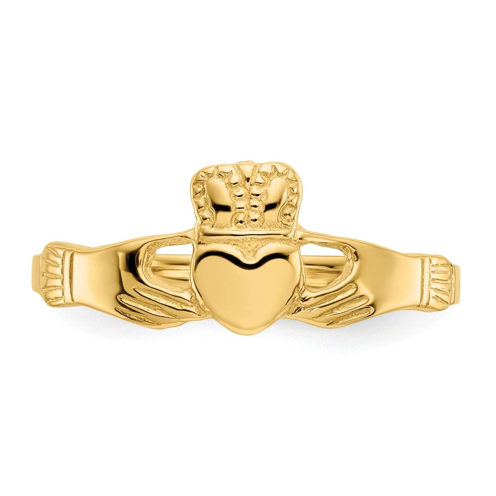 FCJ Jewelry LLC - Wholesale Band/Stacked Ring - 14k Gold Ladies Claddagh Ring4