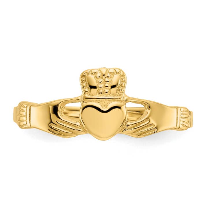 FCJ Jewelry LLC - Wholesale Band/Stacked Ring - 14k Gold Ladies Claddagh Ring4