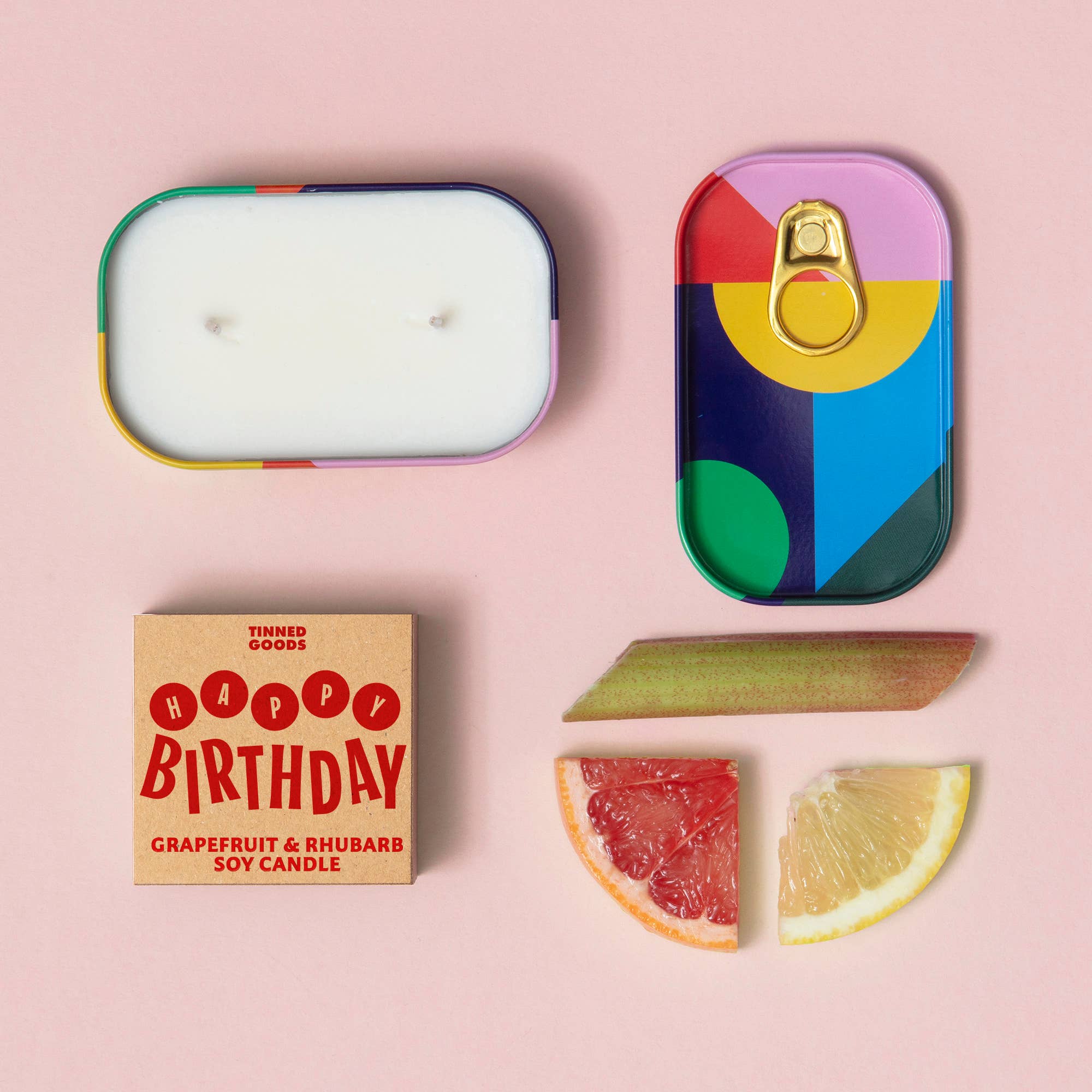 Block Design - Wholesale Jar/Filled Candle - Tinned Goods - Happy Birthday - Candle1