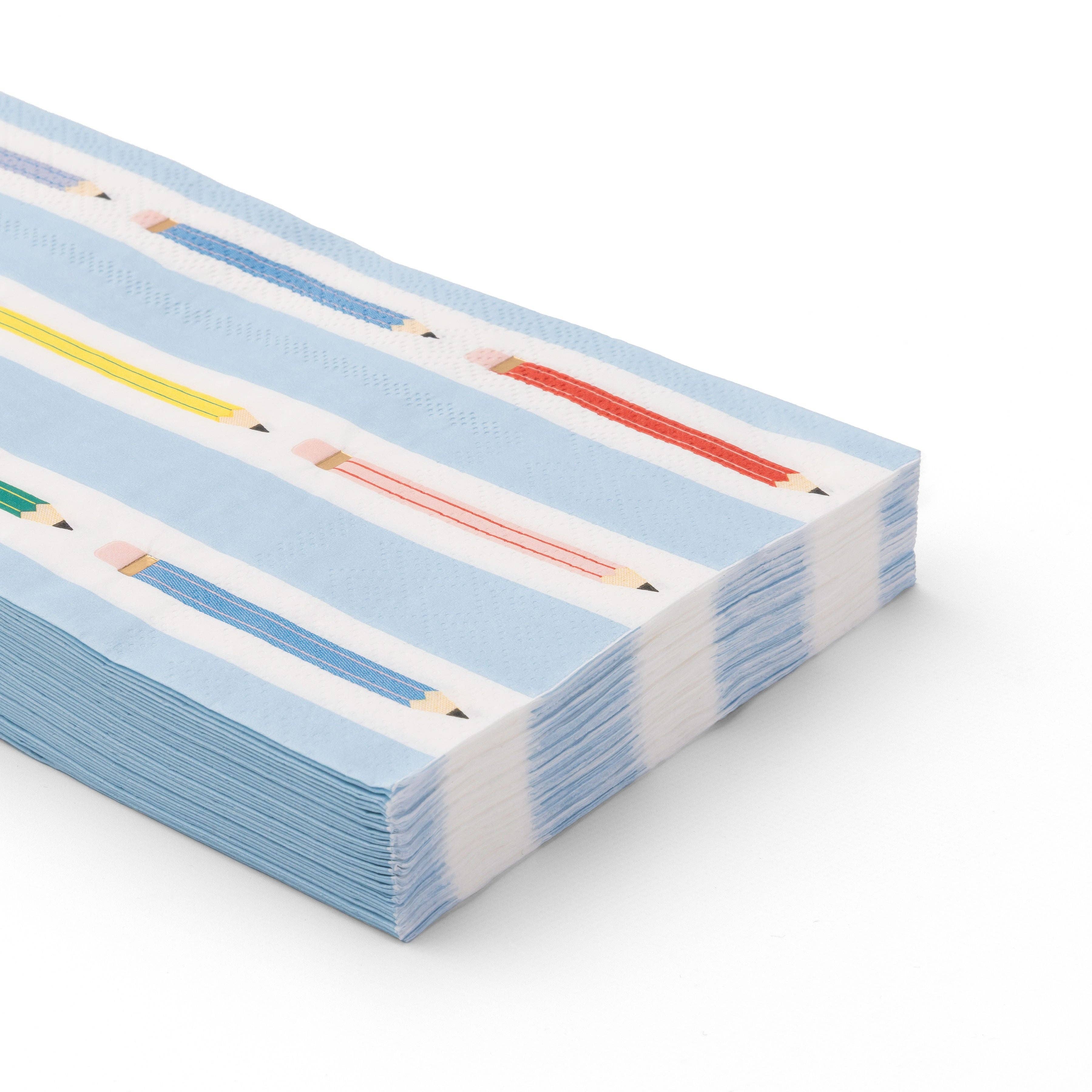 Bonjour Fête - Wholesale Disposable Napkin - PENCIL STRIPE GUEST TOWELS1