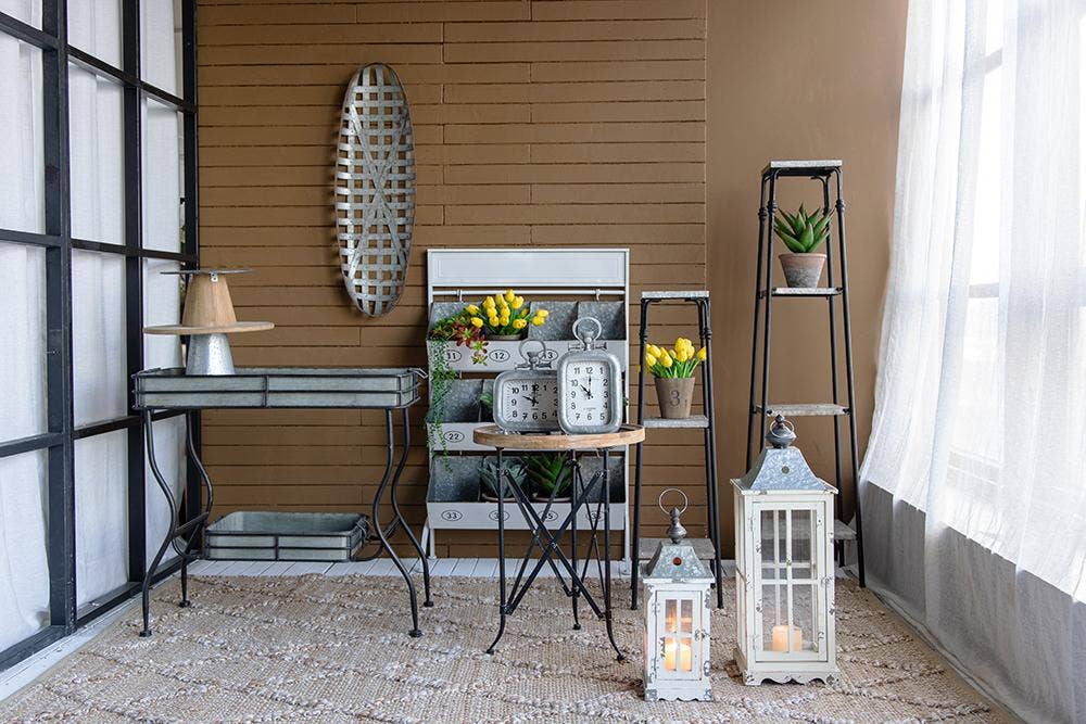 A&B Home Group Inc. - Wholesale Decorative Tray - Maggie Galvanized Tray Table12