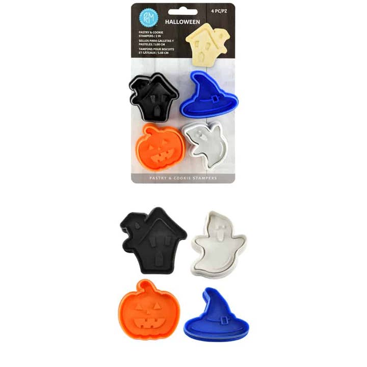 R&M International - Wholesale Cookie Cutter - Halloween Pastry & Cookie Stampers Set /4