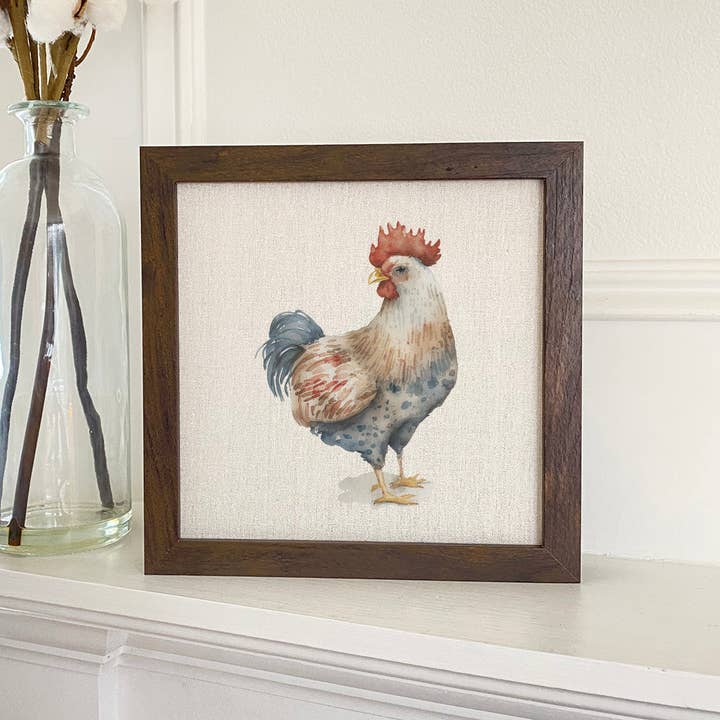 Farmhouse Chicken - Framed Sign for wholesale by Indigo Tangerine