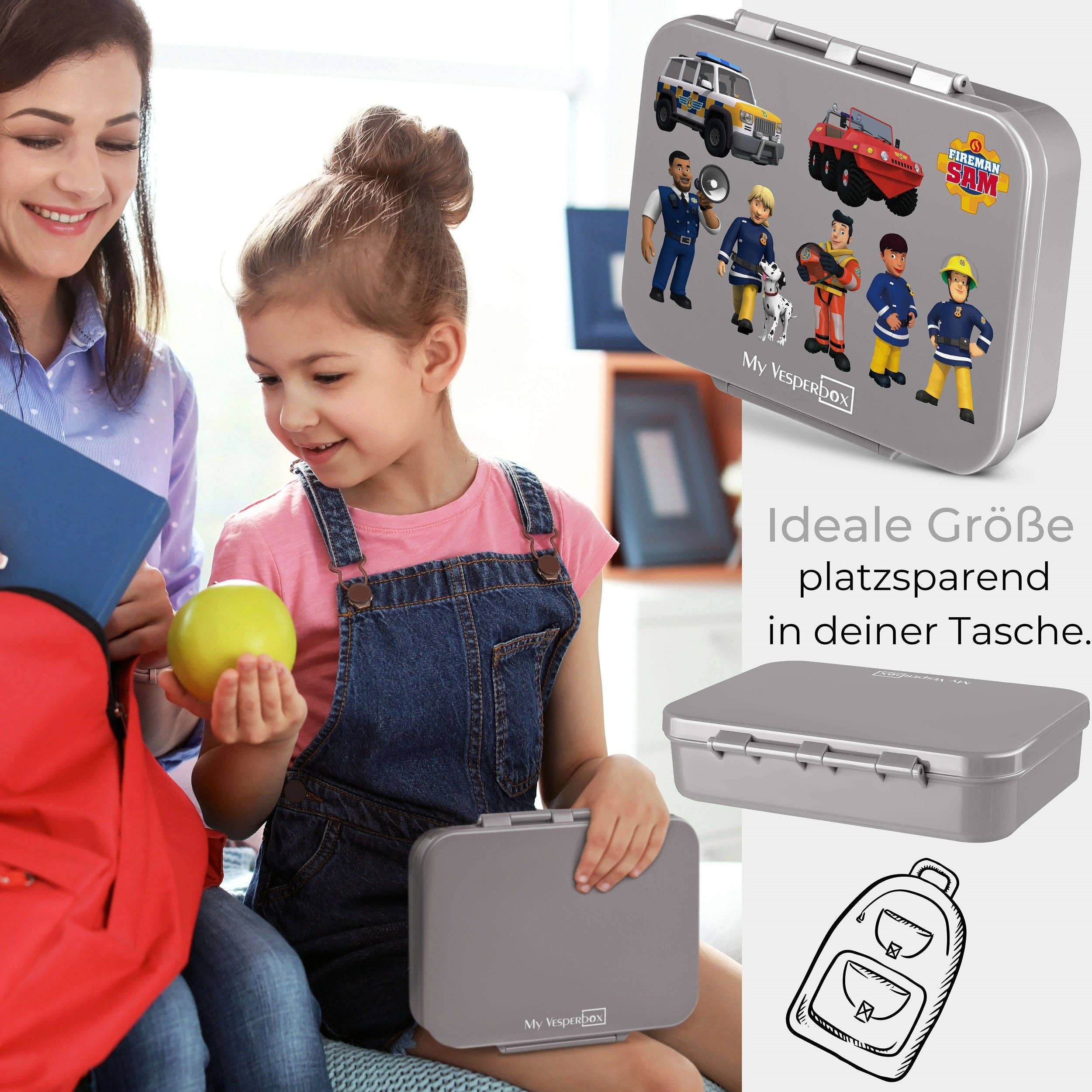 Myvesperbox - Vendita all'ingrosso Cestino/borsa pranzo - Bambini - La mia Vesperbox - Bia - Sam il pompiere V6 Team + Auto6