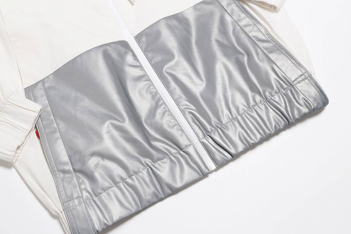 White Happy Pockets Windbreaker Zip-Up Jacket (White) for wholesale on Faire7