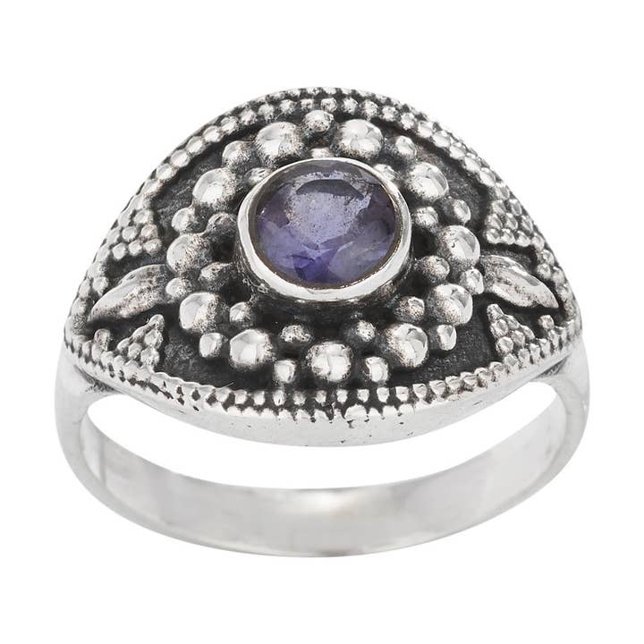 Lilac Gardens Iolite Ring for wholesale by Tiger Mountain Jewelry