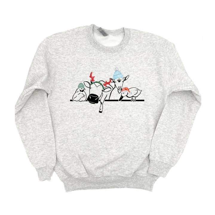 Gorro de animais de fazenda com gola redonda de Natal para adultos por atacado de Sage & Soil