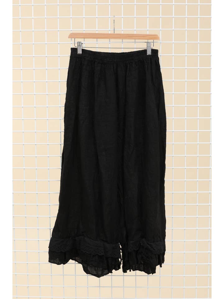 la maison des fibres naturelles - Wholesale Broek - Dames - Elegante broek met opengewerkt borduurwerk 9204 van 100% linnen10