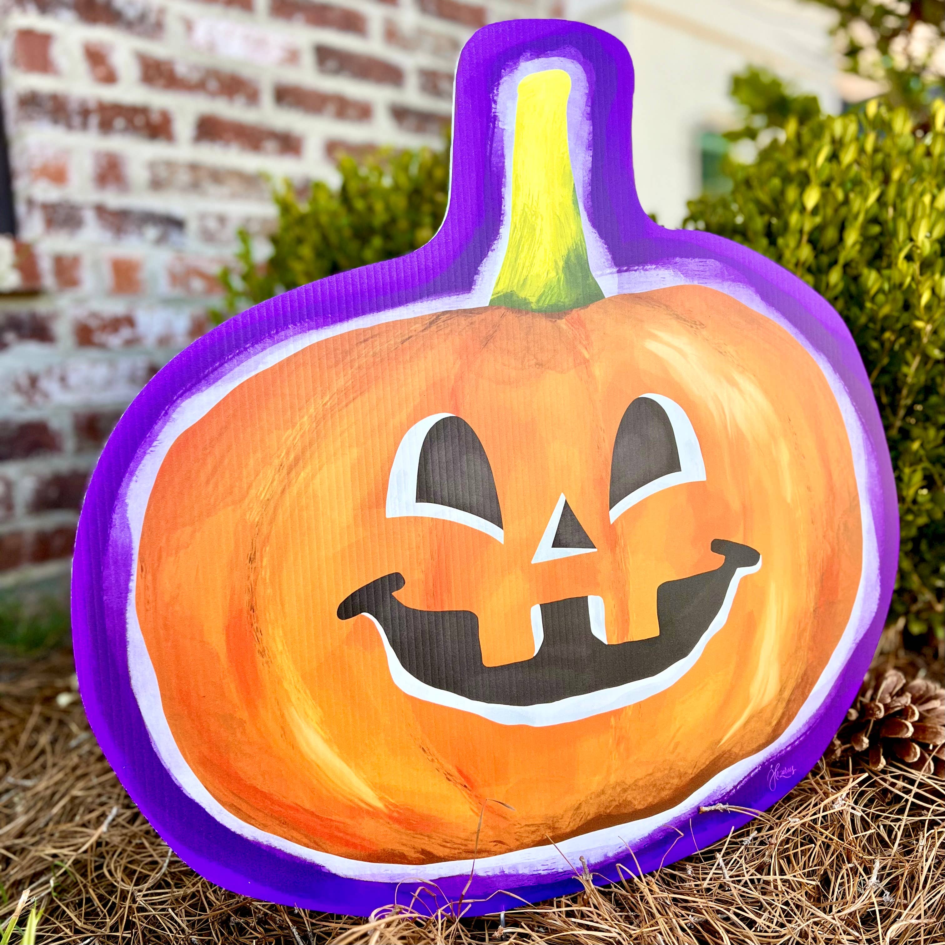 Songbird Grove Collection - Wholesale Garden/Lawn Stake - Jolly Jack O’Lantern Pumpkin Garden Stake4