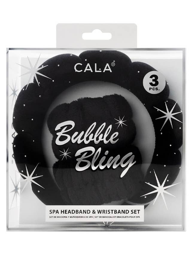 Set essentiel SPA CALA 69133 Black Bubble Bling – bandeau et bracelets, lot de 6 pour la vente par PINEAPPLE Beauty