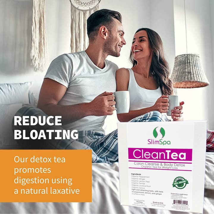 SlimSpa The Body Care Specialists - Wholesale Health/Detox Tea - CleanTea Colon Cleanse & Body Detox Organic Tea for Weight Loss (30 Tea Bags)3