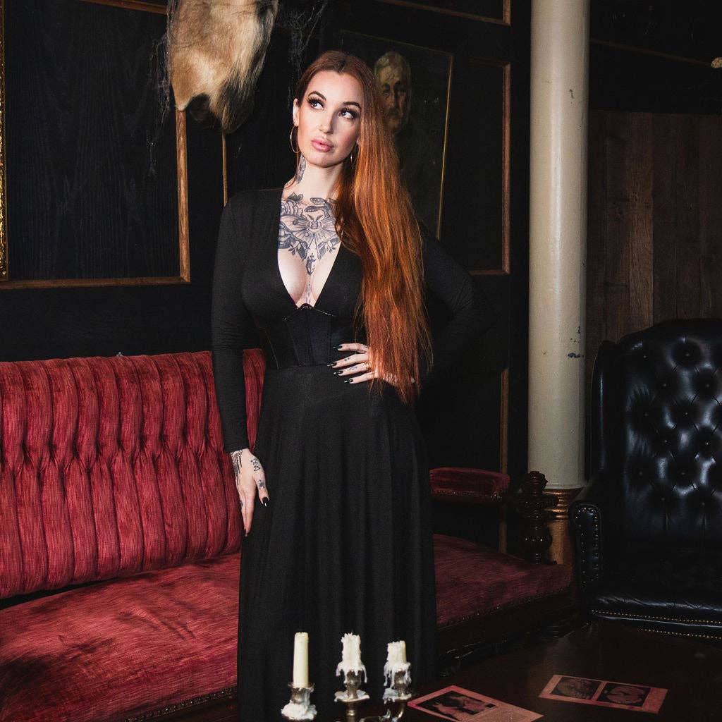 Witchwood Bags – wholesale Dress – Women's – Blair - Jersey Maxi Dress w/ Corset Waist -READY TO SHIP5