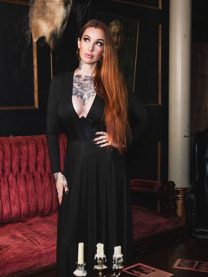 Witchwood Bags - Wholesale Dress – Women's - Blair - Jersey Maxi Dress w/ Corset Waist -READY TO SHIP5