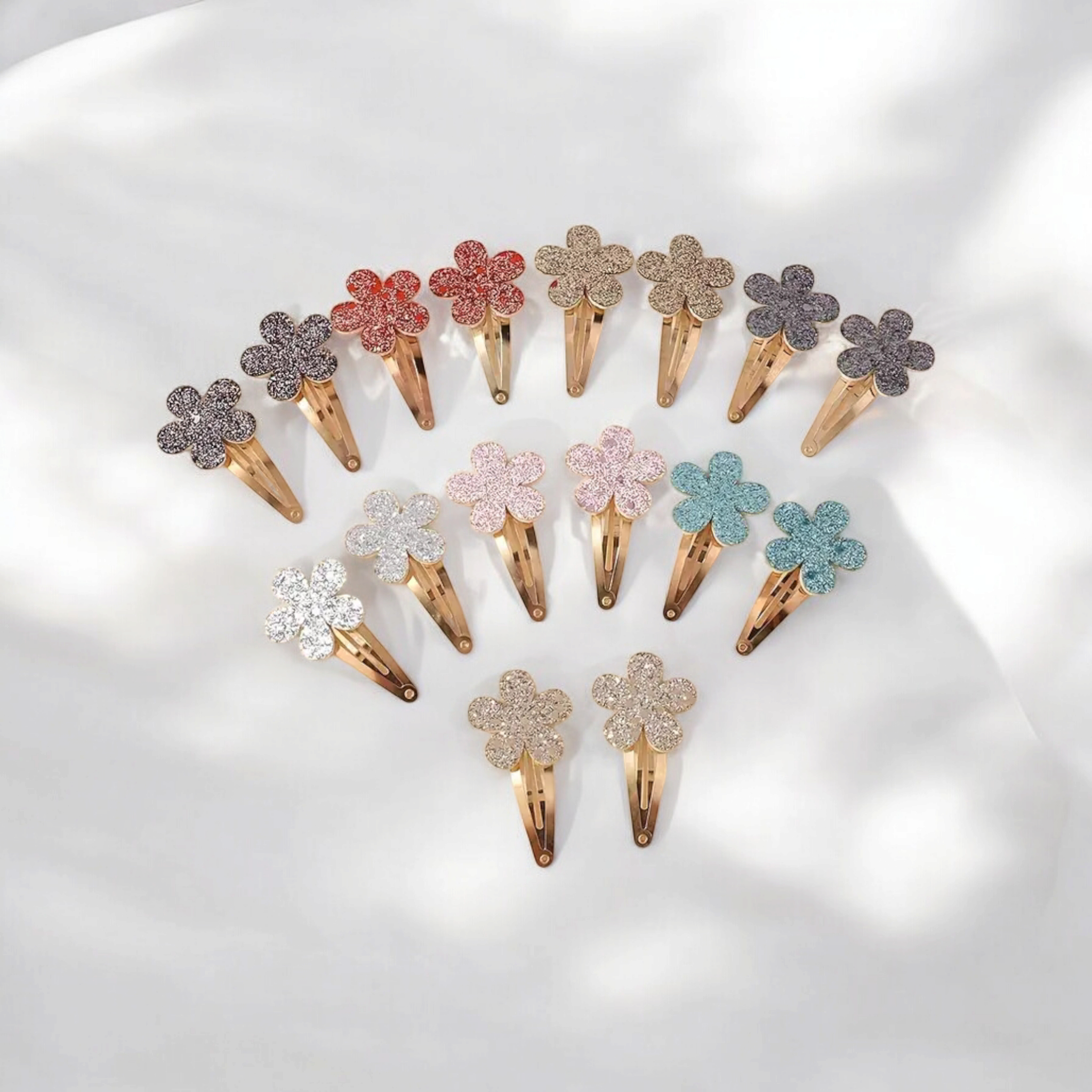 Kids4trendy - Wholesale Hair Clip - Kids - Glitter flower girl mega pack8