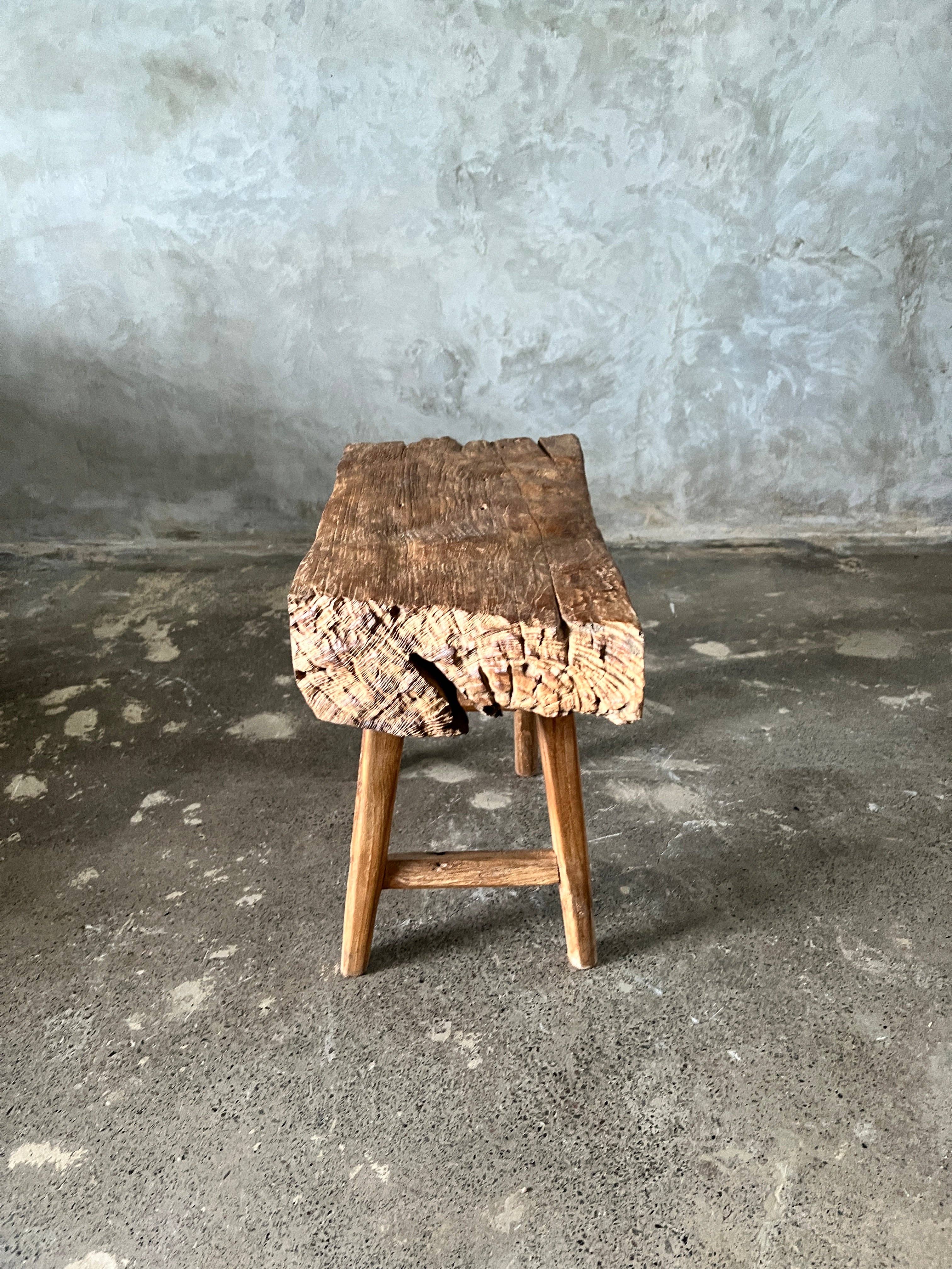 Office Objets - Wholesale Bench - Small organic bench in blonde Asian teak with four legs - Sepuluh45